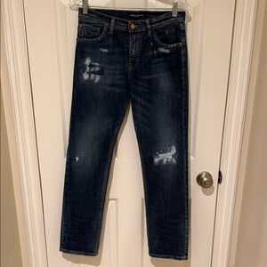 Women's Frankie Morello Milan Dark Blue Distressed Jeans Sz 27